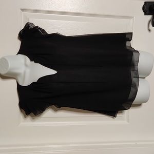 Tahari sheer black top